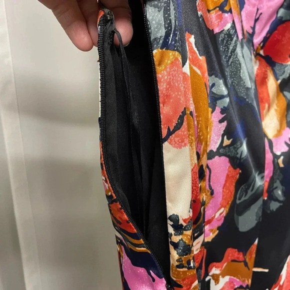 Evan Picone collared sheath dress size 12 red/pink/black/orange - Picture 5 of 8